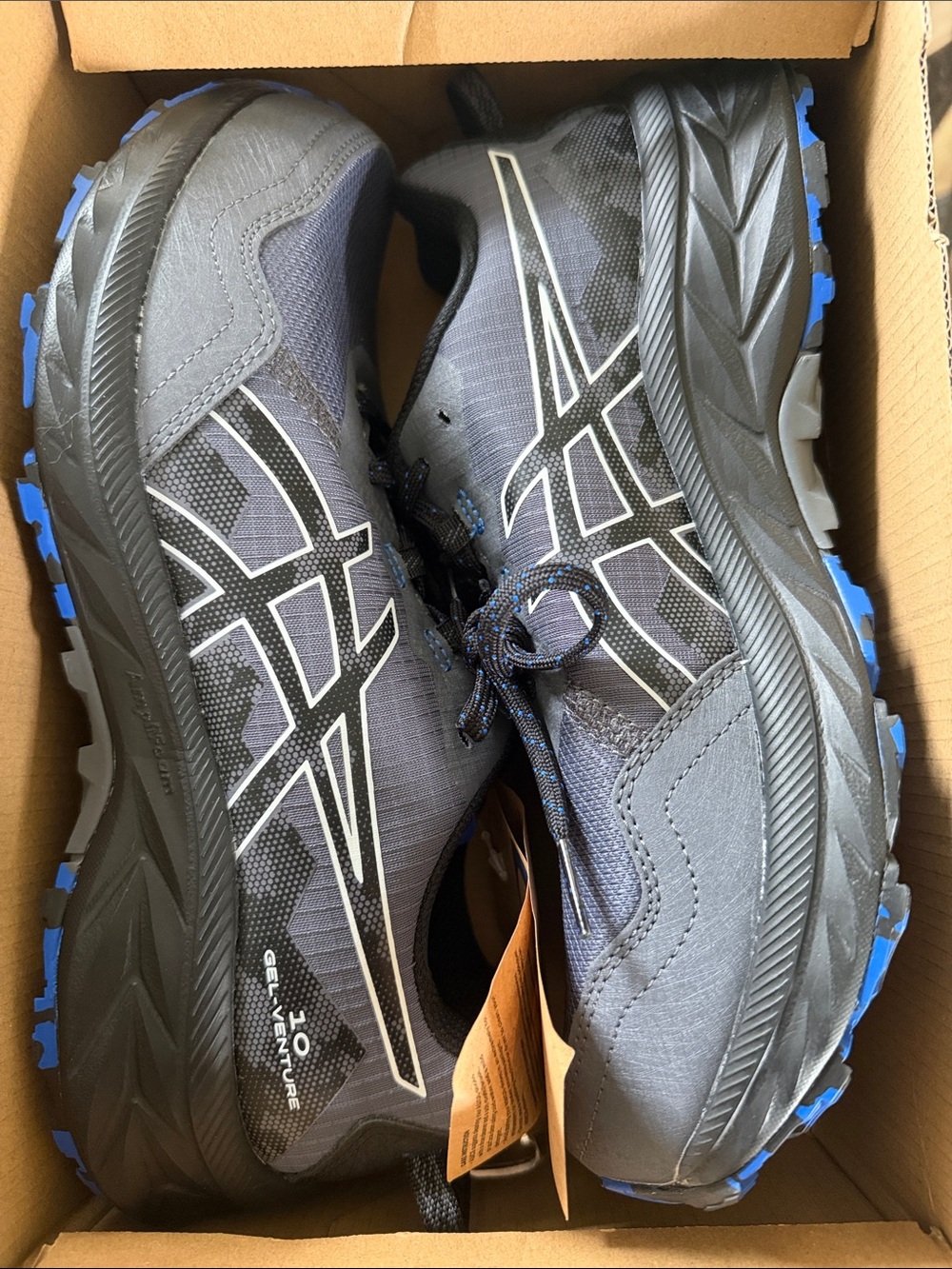 ASICS Gel-Venture 10 Men's Trail Running Shoes - Grey with Blue Accents